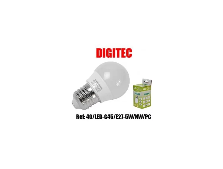 DIGITEC LED žárovka E27 G45 PC, bílá, 4W